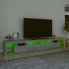 Mueble De Tv Con Luces Led Gris Sonoma 260x36,5x40 Cm