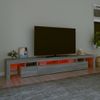 Mueble De Tv Con Luces Led Gris Sonoma 260x36,5x40 Cm