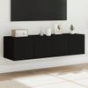 Muebles De Tv De Pared Con Luces Led 2 Unidades Negro 60x35x31 Cm