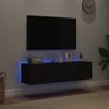 Muebles De Tv De Pared Con Luces Led 2 Unidades Negro 60x35x31 Cm