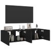 Muebles De Tv De Pared Con Luces Led 2 Unidades Negro 60x35x31 Cm