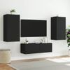 Muebles De Tv De Pared Con Luces Led 3 Piezas Negro