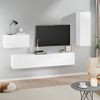 Set De Muebles Para Tv 4 Piezas Madera Contrachapada Blanco