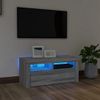 Mueble De Tv Con Luces Led Gris Sonoma 90x35x40 Cm