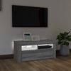 Mueble De Tv Con Luces Led Gris Sonoma 90x35x40 Cm