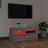 Mueble De Tv Con Luces Led Gris Sonoma 90x35x40 Cm