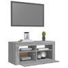 Mueble De Tv Con Luces Led Gris Sonoma 90x35x40 Cm