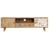 Mueble De Tv De Madera Maciza De Mango 140x30x40 Cm