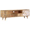 Mueble De Tv De Madera Maciza De Mango 140x30x40 Cm