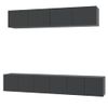 Set De Muebles Para Tv 5 Piezas Madera Contrachapada Negro