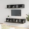 Set De Muebles Para Tv 5 Piezas Madera Contrachapada Negro