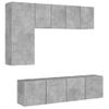 Muebles De Tv De Pared 5 Piezas Madera Ingeniería Gris Hormigón