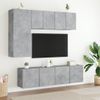 Muebles De Tv De Pared 5 Piezas Madera Ingeniería Gris Hormigón