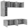 Muebles De Tv De Pared 5 Piezas Madera Ingeniería Gris Hormigón