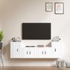 Set De Muebles Para Tv 4 Piezas Madera Contrachapada Blanco