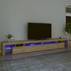 Mueble De Tv Con Luces Led Color Roble Sonoma 290x36,5x40 Cm