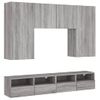 Muebles De Tv De Pared 5 Piezas Madera De Ingeniería Gris Sonoma