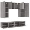 Muebles De Tv De Pared 5 Piezas Madera De Ingeniería Gris Sonoma