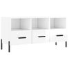 Mueble De Tv Madera Contrachapada Blanco Brillo 102x36x50 Cm