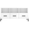 Mueble De Tv Madera Contrachapada Blanco Brillo 102x36x50 Cm