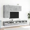 Mueble De Pared Tv Madera Ingeniería Gris Hormigón 60x30x30 Cm