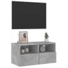 Mueble De Pared Tv Madera Ingeniería Gris Hormigón 60x30x30 Cm