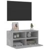 Mueble De Pared Tv Madera Ingeniería Gris Hormigón 60x30x30 Cm