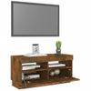 Mueble De Tv Con Luces Led Color Roble Ahumado 80x35x40 Cm