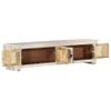 Mueble De Tv De Madera Maciza De Mango Blanco 140x30x35 Cm