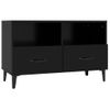 Mueble Para Tv Madera Contrachapada Negro 80x36x50 Cm