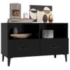 Mueble Para Tv Madera Contrachapada Negro 80x36x50 Cm