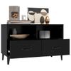 Mueble Para Tv Madera Contrachapada Negro 80x36x50 Cm