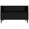 Mueble Para Tv Madera Contrachapada Negro 80x36x50 Cm