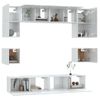 Set De Muebles De Tv 8 Piezas Madera Contrachapada Blanco Brillo