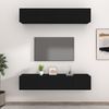 Set Muebles De Tv 4 Unidades Madera Contrachapada Negro 80x30x30 Cm