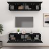 Set Muebles De Tv 4 Unidades Madera Contrachapada Negro 80x30x30 Cm