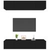 Set Muebles De Tv 4 Unidades Madera Contrachapada Negro 80x30x30 Cm