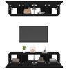 Set Muebles De Tv 4 Unidades Madera Contrachapada Negro 80x30x30 Cm