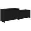 Mueble Para Tv Madera Contrachapada Negro 146,5x35x50 Cm