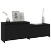 Mueble Para Tv Madera Contrachapada Negro 146,5x35x50 Cm