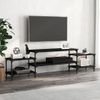 Mueble Para Tv Madera Contrachapada Negro 197x35x52 Cm