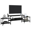 Mueble Para Tv Madera Contrachapada Negro 197x35x52 Cm