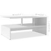 Mesa De Centro De Madera Contrachapada 90x59x42cm Blanca