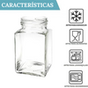 12 Tarros De Cristal Cuadrados Con Tapas Metálicas Herméticas De 120ml + Ebook De Regalo De 102 Recetas