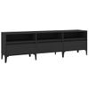 Mueble De Tv Madera Contrachapada Negro 150x30x44,5 Cm