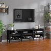 Mueble De Tv Madera Contrachapada Negro 150x30x44,5 Cm