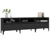 Mueble De Tv Madera Contrachapada Negro 150x30x44,5 Cm