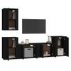 Set De Muebles Para Tv 5 Piezas Madera Contrachapada Negro