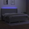 Cama Box Spring Con Colchón Tela Y Led Gris Claro 200x200 Cm