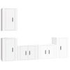 Set De Muebles De Tv 5 Piezas Madera Contrachapada Blanco Brillo